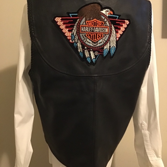 🔥🔥Harley Davidson, smooth leather vest new condition, size medium,see photos - Picture 2 of 10